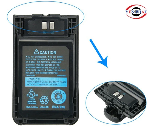 các cực của pin bộ đàm