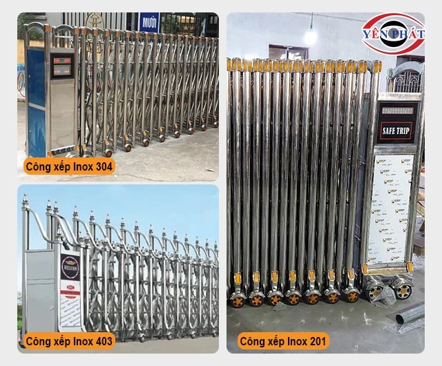 các mẫu cổng xếp inox Đà Nẵng