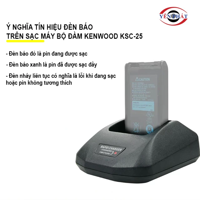 Ý nghĩa đèn báo trên sạc máy bộ đàm Kenwood KSC-25