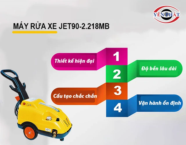 ưu điểm của Máy bơm rửa xe JET90-2.218MB
