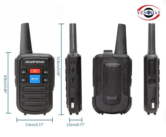 kích thước của bộ đàm Baofeng BF-C50