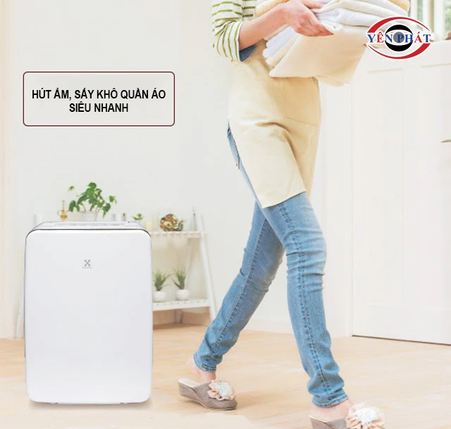 hút ẩm và sấy khô quần áo dễ dàng