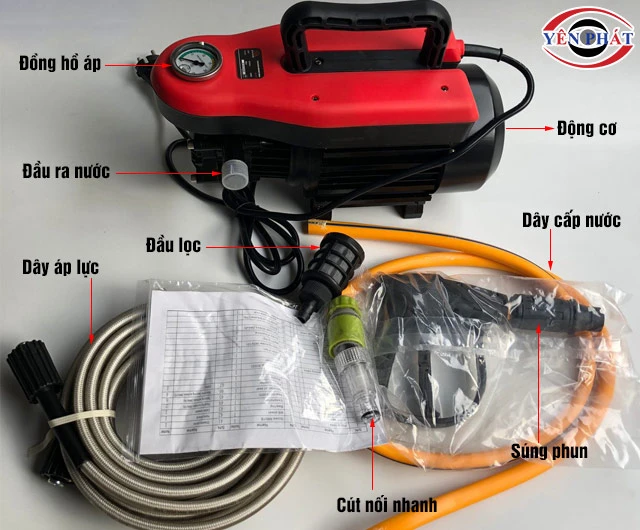 Cấu tạo chi tiết máy xịt rửa xe Haloshi