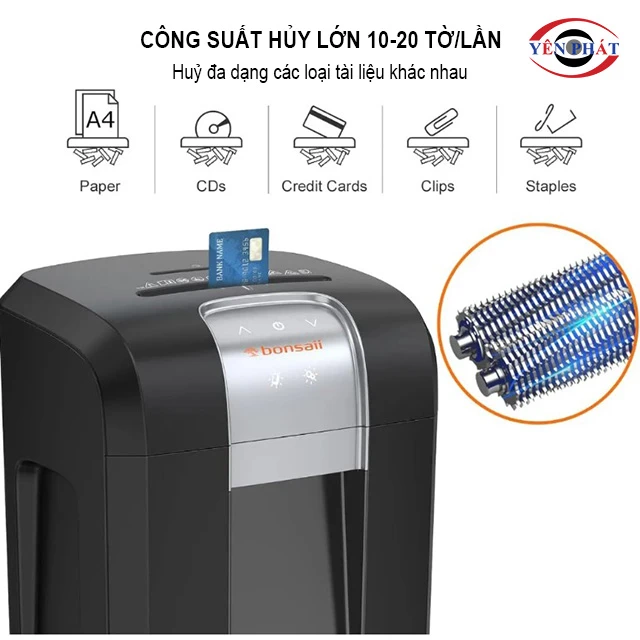 công suất huỷ của Máy hủy tài liệu Bonsaii 3s30