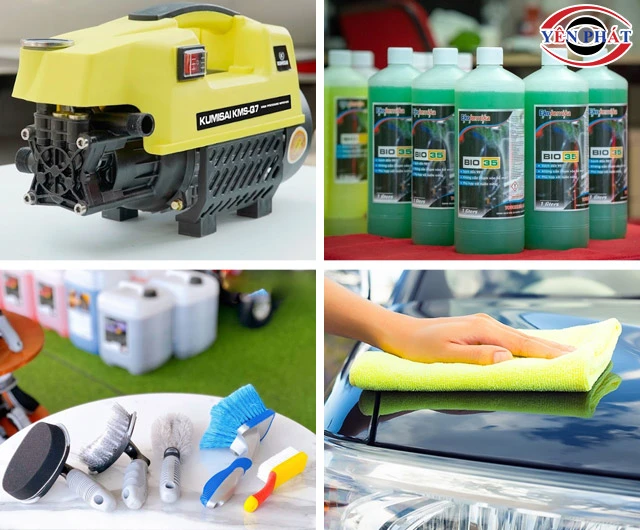 Dụng cụ rửa xe ô tô tại nhà