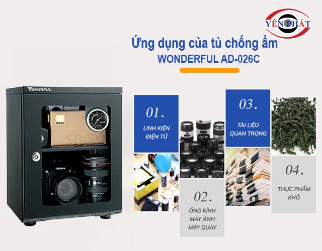 ứng dụng của tủ chống ẩm Wonderful AD-026C