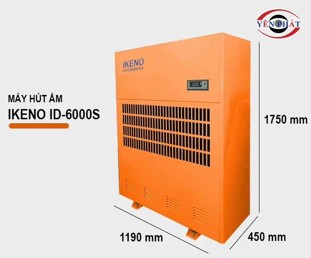 kích thước của máy hút ẩm IKENO ID-6000S