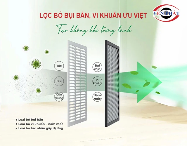 loại bỏ bụi bẩn, vi khuẩn