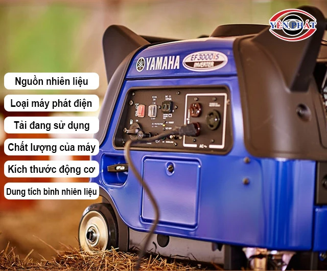 tiêu chí ảnh hưởng đến thời gian chạy của máy phát điện 