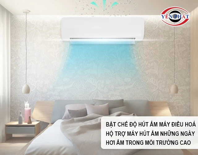 bật chế độ hút ẩm máy điều hoà