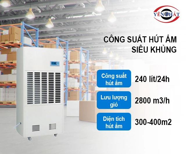 công suất hút ẩm khủng