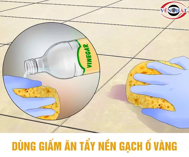 Cách tẩy nền gạch bị ố vàng bằng giấm