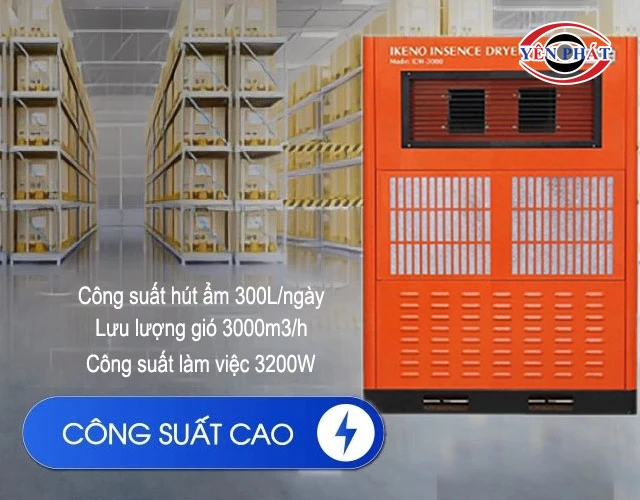 công suất hút ẩm cao