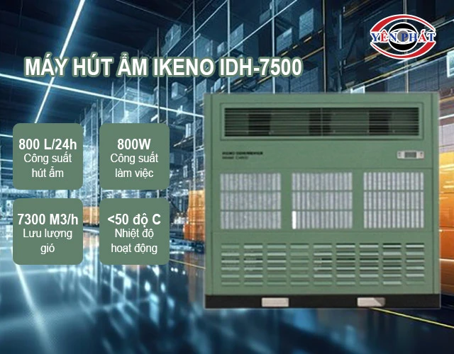 công suất của Máy hút ẩm nhiệt độ cao IKENO IDH-7500