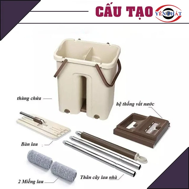  Cấu tạo cây lau nhà tự vắt 