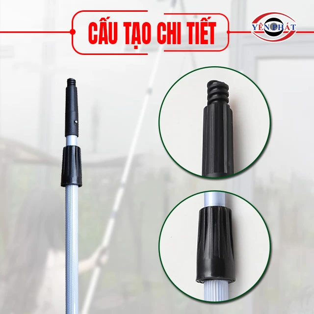 Cây lau kính đa năng nối dài 4.0m, 3 khớp vặn