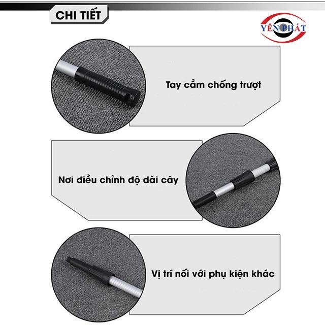 Cây lau kính đa năng nối dài 4.0m, 3 khớp vặn