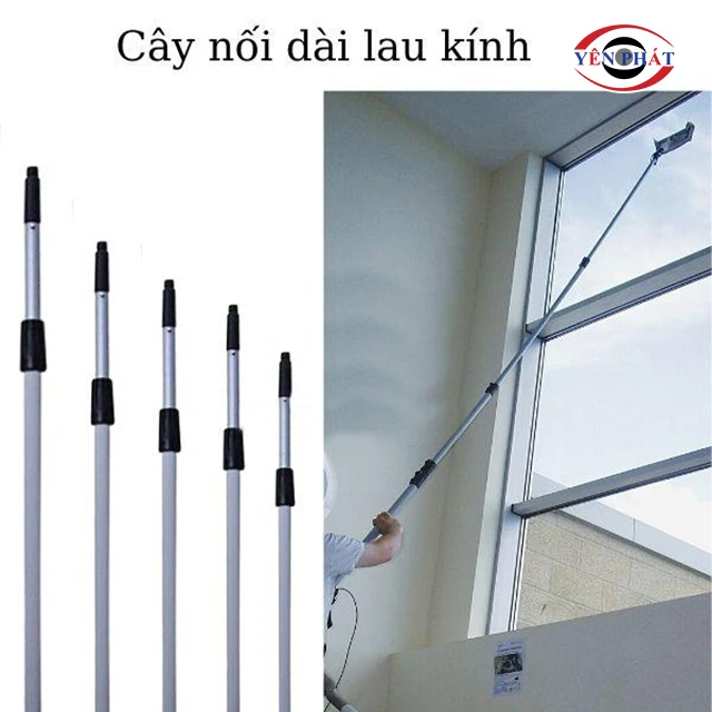  Cây vệ sinh kính nối dài 4.5m, 3 khớp vặn