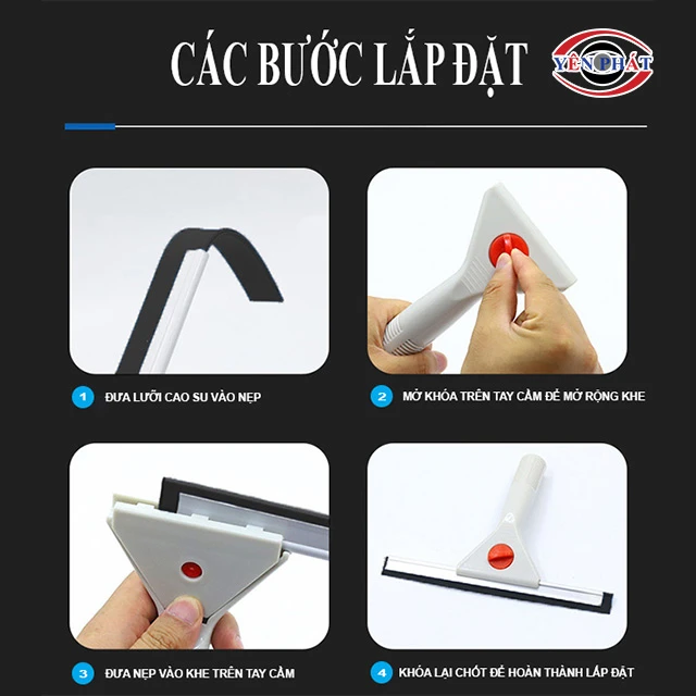 cách lắp Bộ tay gạt kính chất liệu nhựa trắng