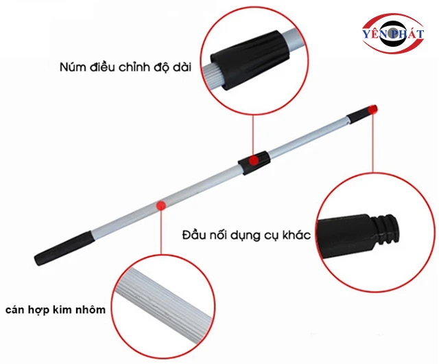 cấu tạo của Cây lau chùi kính nối dài 8.0m, 3 khớp vặn