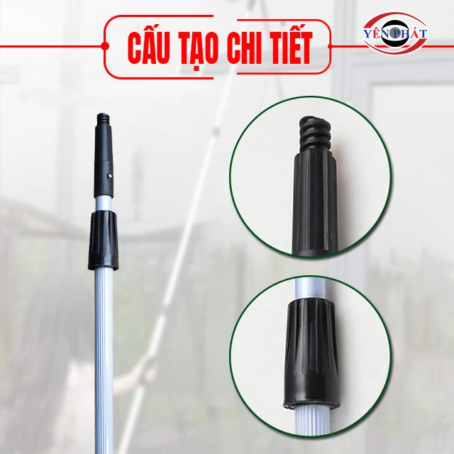 cấu tạo của cây lau kính đa năng nối dài 3.6m, 3 khớp vặn