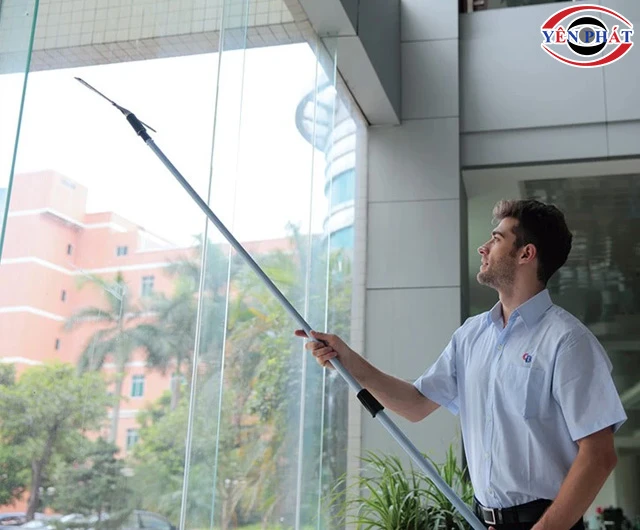 Cây nối dài lau kính 3.0m, 2 khớp vặn hiệu quả