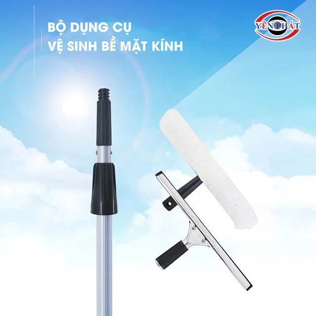 Cây nối dài lau kính 4.5m, 2 khớp vặn