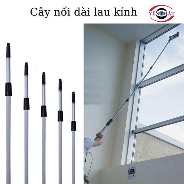 Cây lau kính nối dài 8.0m, 3 khớp vặn siêu dài