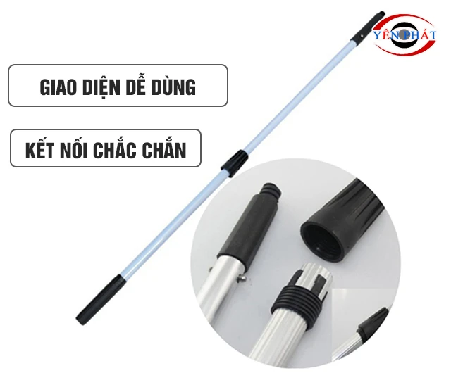 Tổng thể cây nối dài lau kính 3.6m, 2 khớp vặn