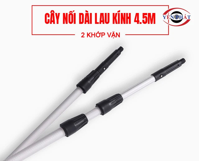 Cây nối dài lau kính 4.5m, 2 khớp vặn