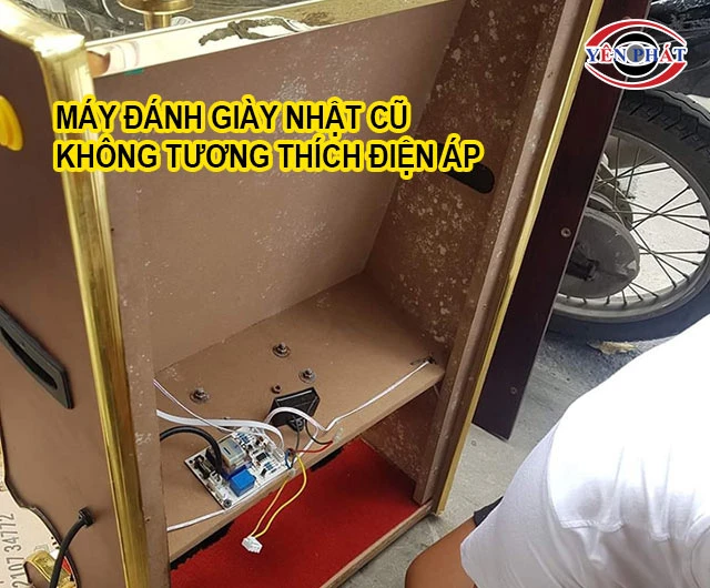 máy đánh giày Nhật cũ không tương thích điện áp