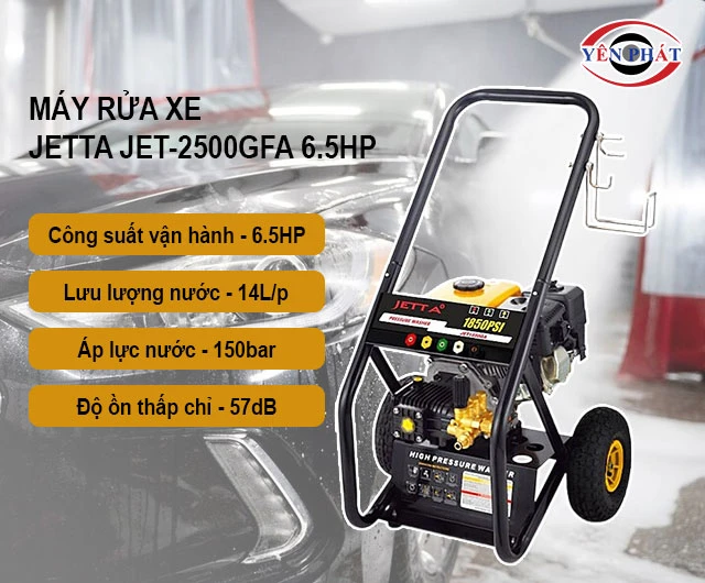 công suất của máy rửa xe Jetta JET-2500GFA 6.5HP