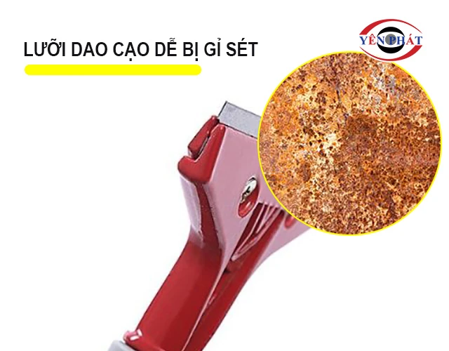 lưỡi dao dễ bị gỉ sét