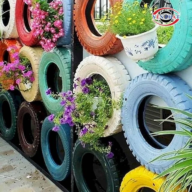 hàng rào bằng lốp xe