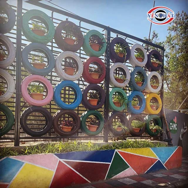 hàng rào bằng lốp xe