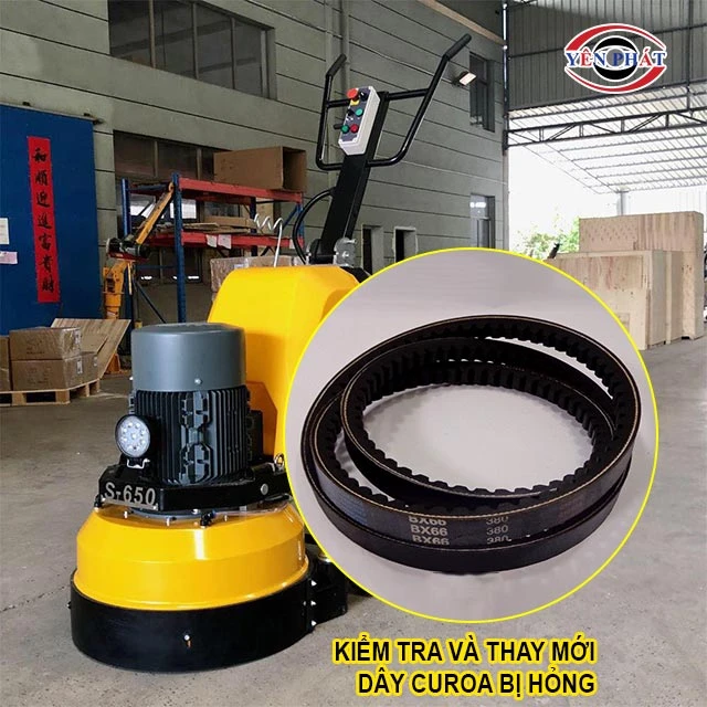 kiểm tra dây curoa máy mài sàn