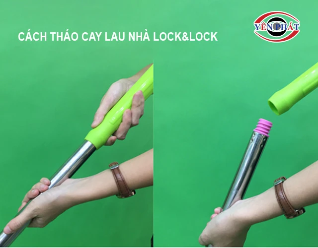 Tháo từng phần của cán lau 