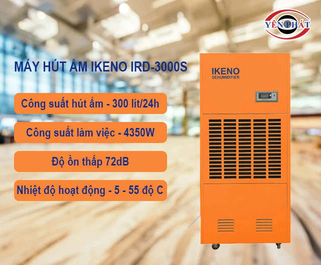 công suất của máy hút ẩm IKENO IRD-3000S