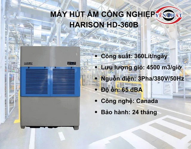 công suất của máy hút ẩm Harison HD-360B