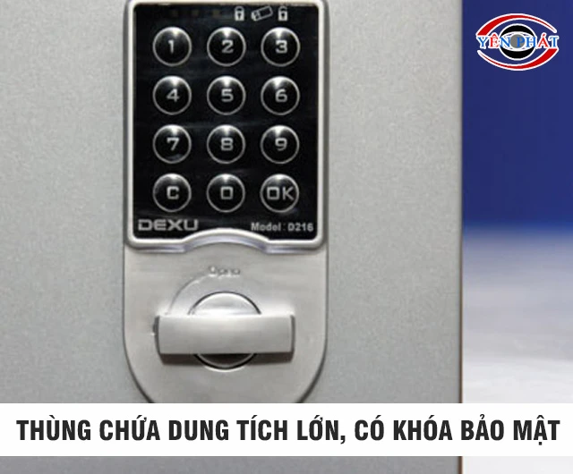 Trang bị thùng chứa lớn, có khóa bảo mật
