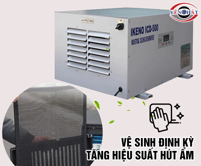 Vệ sinh máy hút ẩm treo trần IKENO ICD-500