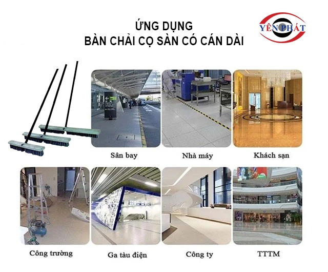 ứng dụng của bàn chải cọ sàn có cán dài