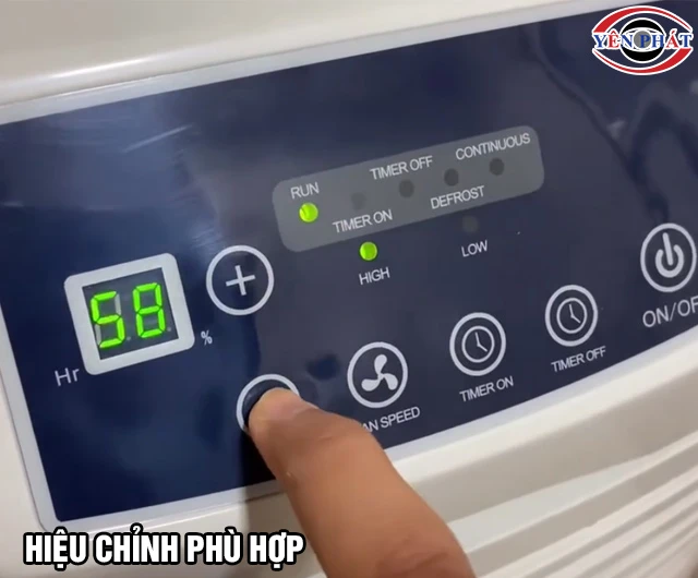 Chỉnh độ ẩm máy hút ẩm công nghiệp FujiE HM-6105EB
