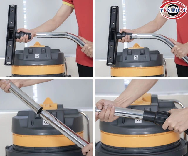 Lắp ống dẫn hướng inox máy hút bụi 30L 70L 80L