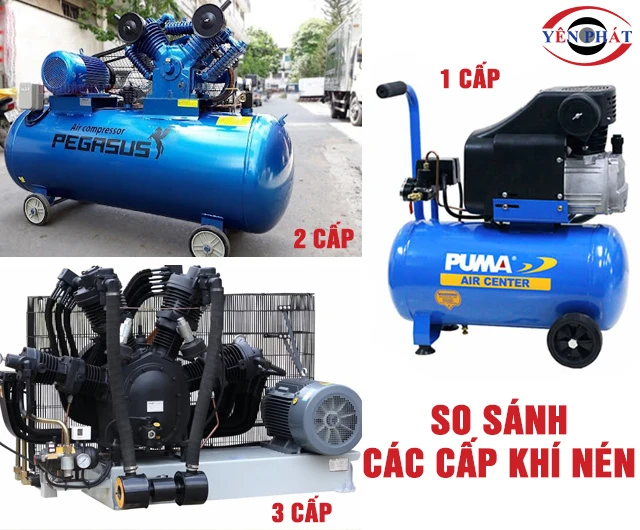 So sánh máy nén khí 3 cấp