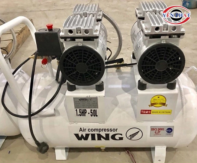 máy bơm hơi không dầu giảm âm Wing TW-OF550X2-50L