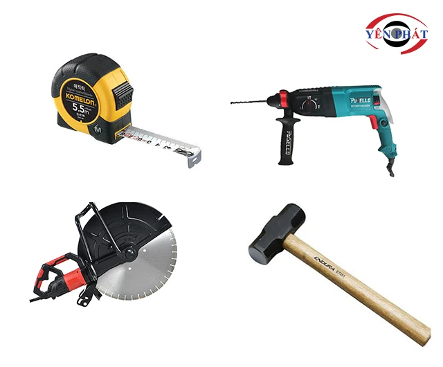 Các dụng cụ cần lắp đặt cổng xếp