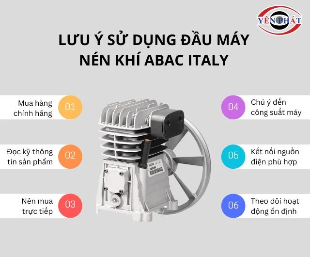 Lưu ý sử dụng đầu máy nén khí ABAC Italy