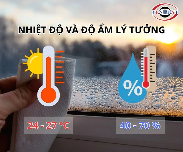 Nhiệt độ và độ ẩm phù hợp