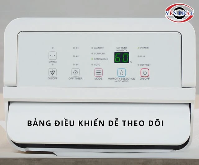 Review máy hút ẩm Sharp DW-D12A-W về bảng điều khiển